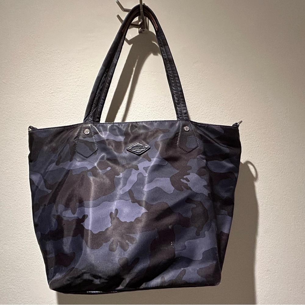MZ Wallace Blue Camouflage SoHo Tote Bag - w wetbag (wetbag unused)
